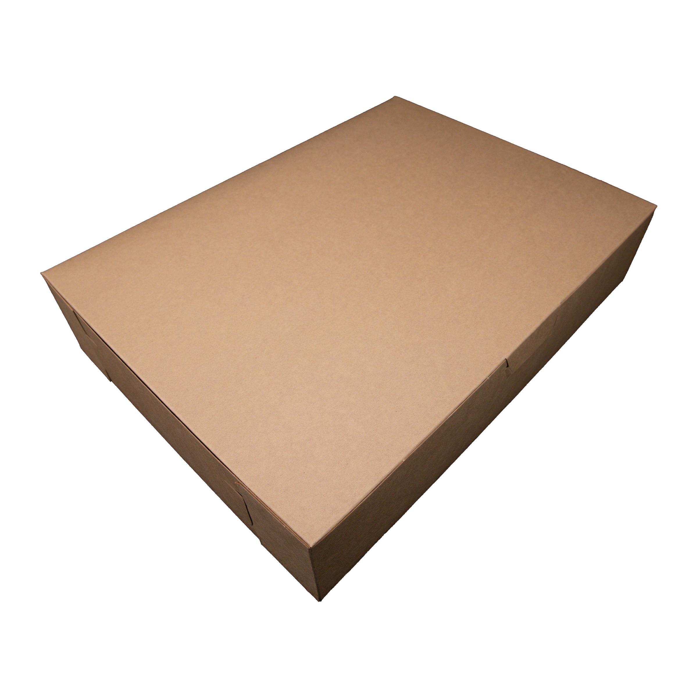 Bakery Box 1/2 Size 19X14X4 IN Kraft/Kraft Rectangle Lock Corner 50/Case