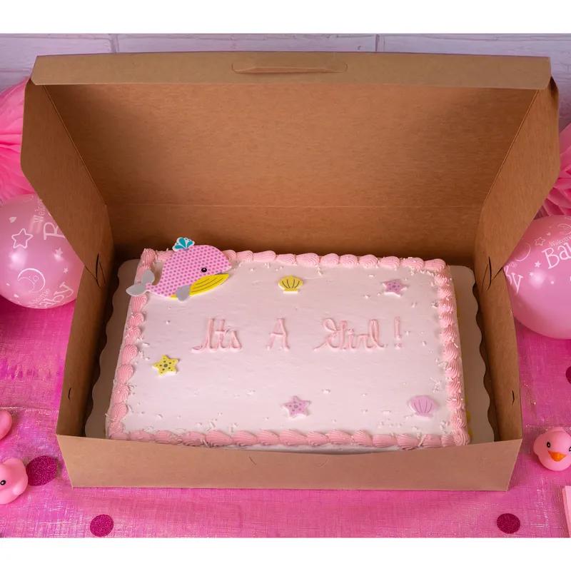 Bakery Box 1/2 Size 19X14X4 IN Kraft/Kraft Rectangle Lock Corner 50/Case