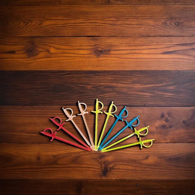 Poly King® Sword Pick Assorted 1000 Count/Pack 10 Packs/Case