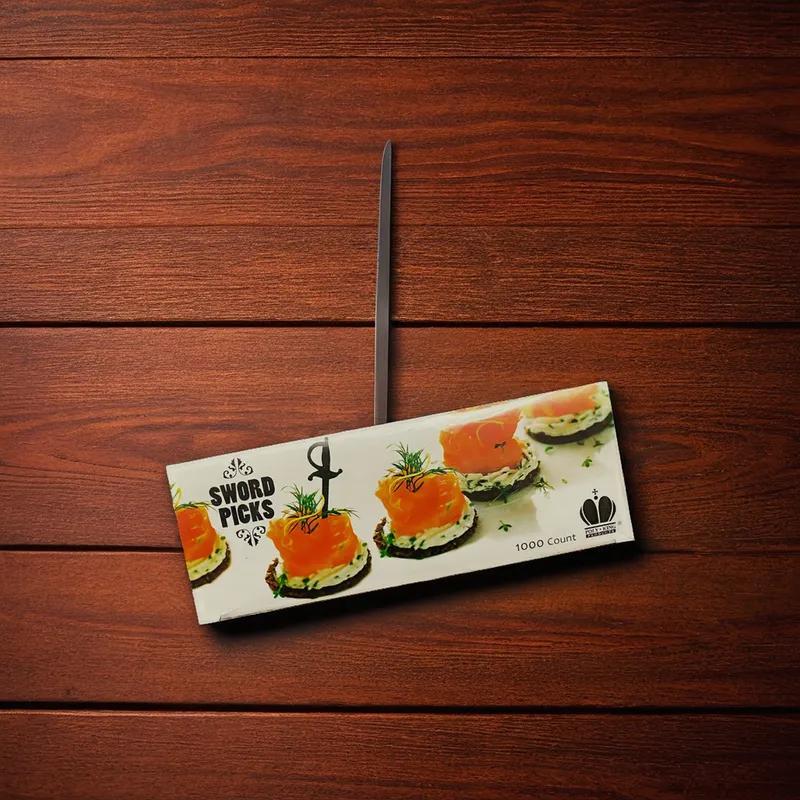 Poly King® Sword Pick Black 1000 Count/Pack 12 Packs/Case