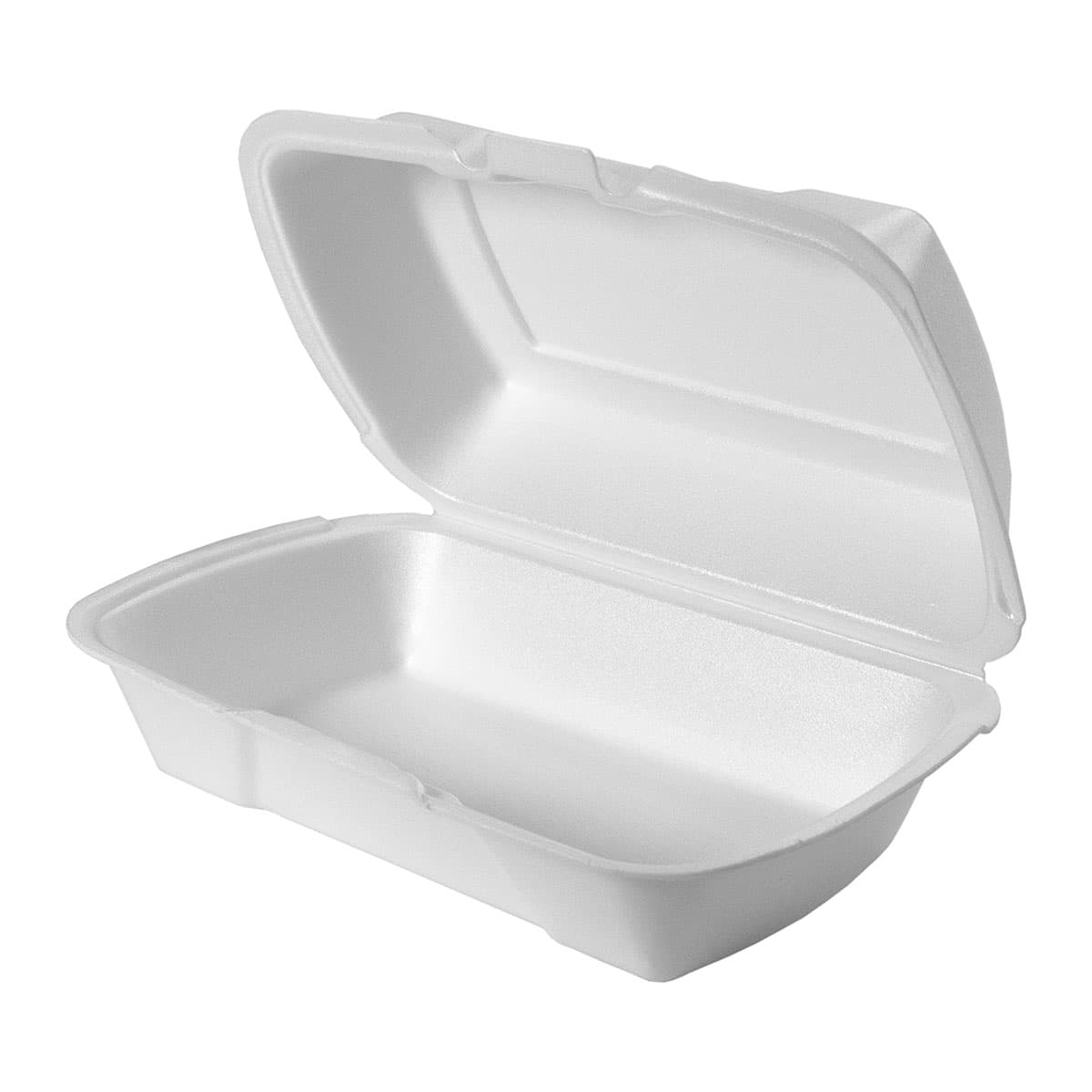 Lunch Take-Out Container Hinged 9.25X5.69X3.25 IN Foam White Deep All Purpose 100 Count/Pack 2 Packs/Case