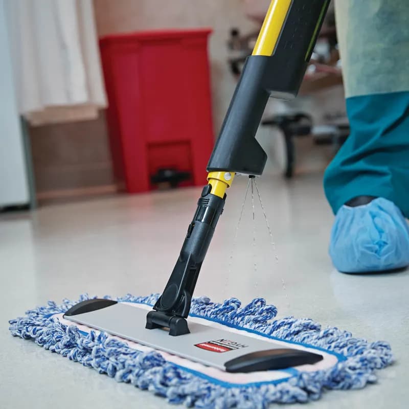 Hygen™ Wet Mop Pad 18X5.70 IN Blue Microfiber Built-In Scrubber High Absorbency 6/Case