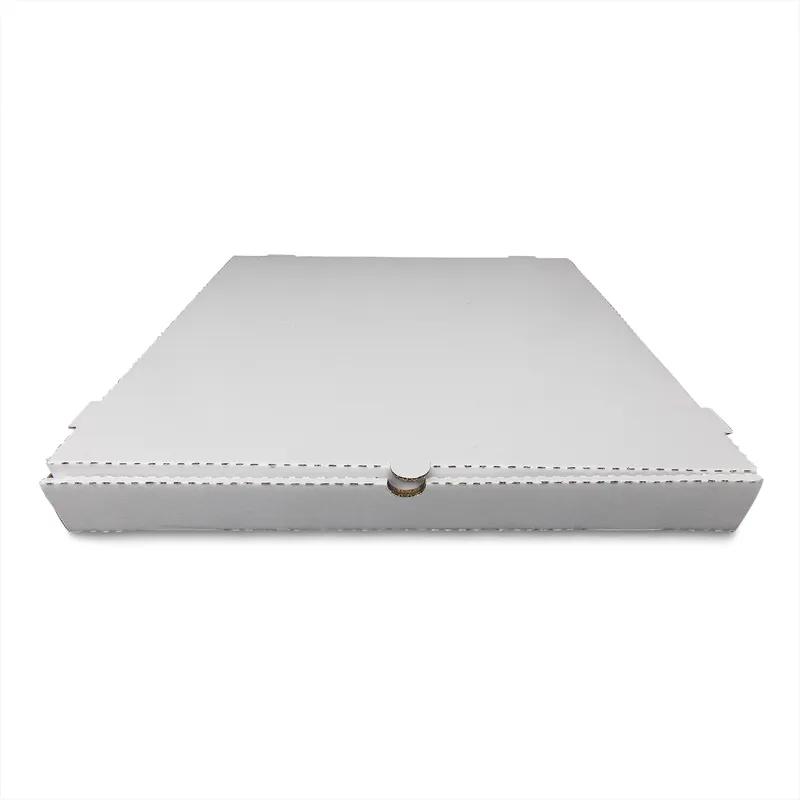 Pizza Box 20X20X1.88 IN Corrugated Cardboard White Kraft Plain B-Flute 25/Case