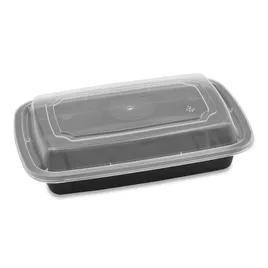 Take-Out Container Base & Lid Combo 16 OZ Black Rectangle 150/Case