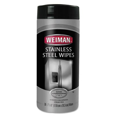 Weiman® Citrus Scent Stainless Steel Cleaner 7X8 IN Wipe 30 Count/Pack 4 Packs/Case 120 Count/Case