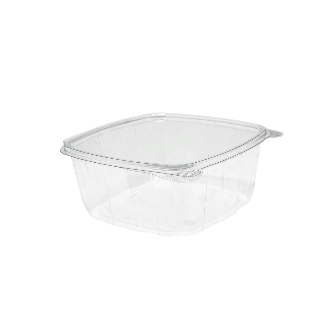 Deli Container Hinged Medium (MED) 8X8X3 IN RPET 200/Case