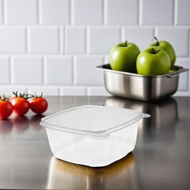 Deli Container Hinged Medium (MED) 8X8X3 IN RPET 200/Case