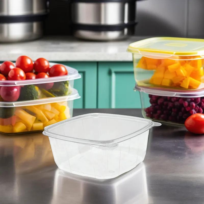 Deli Container Hinged Medium (MED) 8X8X3 IN RPET 200/Case