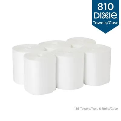 Dixie® Roll Paper Towel 8.1X12 IN 1PLY White Centerpull Disposable 135 Sheets/Pack 6 Packs/Case 810 Sheets/Case