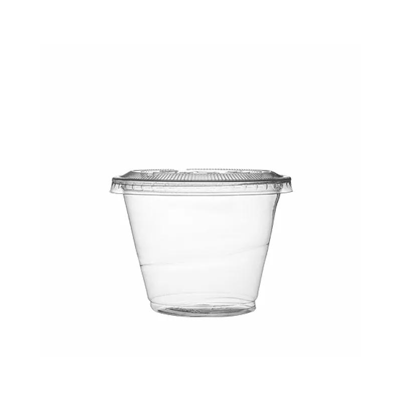 Lid Flat PET Clear For 9-12 FLOZ Cup Straw Slot 1000/Case