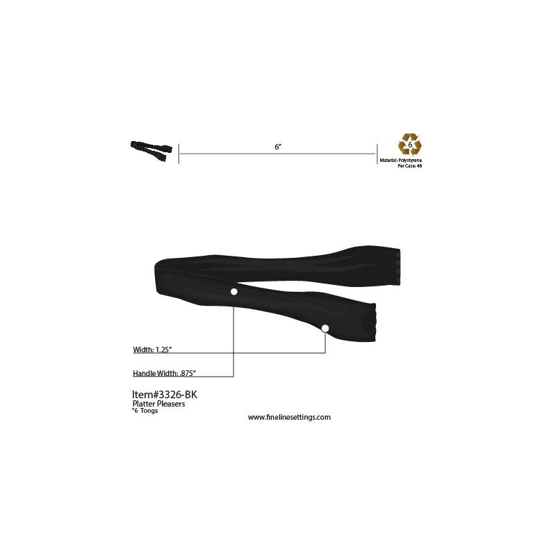 Tongs 6 IN Black 48/Case