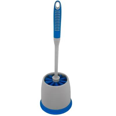 Toilet Bowl Brush & Caddy Plastic Blue White 12/Case