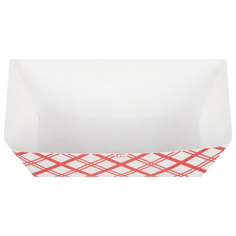 Food Tray 0.25 LB Paperboard Red White Plaid 250 Count/Pack 4 Packs/Case