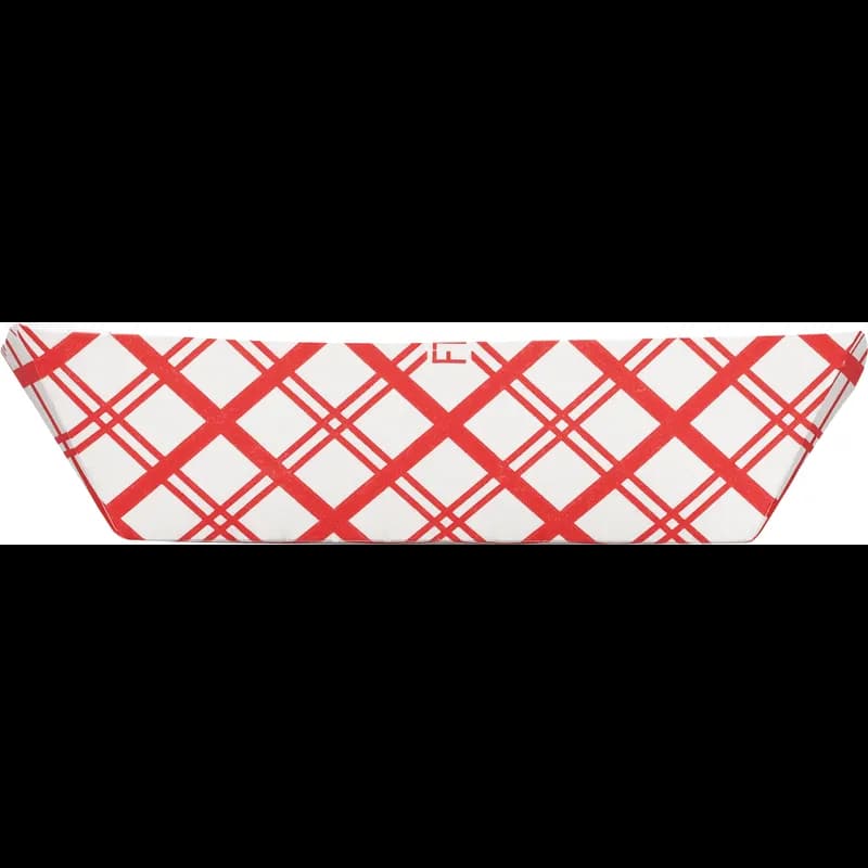 Food Tray 0.25 LB Paperboard Red White Plaid 250 Count/Pack 4 Packs/Case