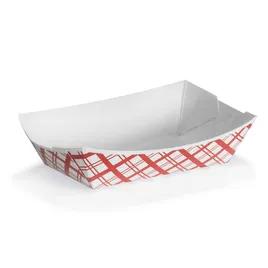 Food Tray 6 OZ Paperboard Red White Plaid 250 Count/Pack 4 Packs/Case