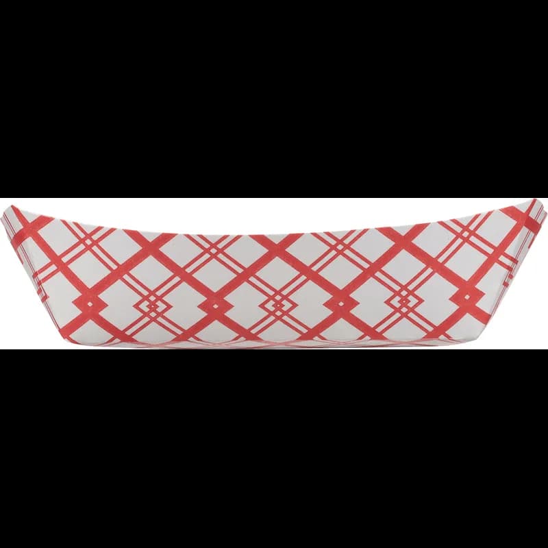 Food Tray 6 OZ Paperboard Red White Plaid 250 Count/Pack 4 Packs/Case