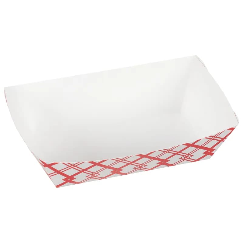 Food Tray 6 OZ Paperboard Red White Plaid 250 Count/Pack 4 Packs/Case