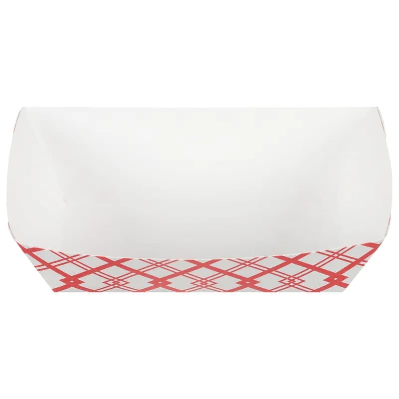 Food Tray 6 OZ Paperboard Red White Plaid 250 Count/Pack 4 Packs/Case