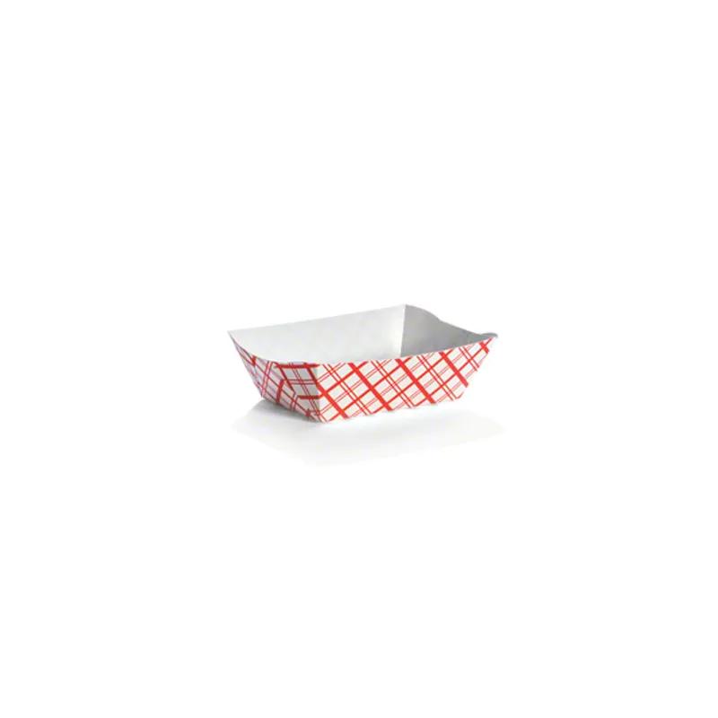 Food Tray 6 OZ Paperboard Red White Plaid 250 Count/Pack 4 Packs/Case