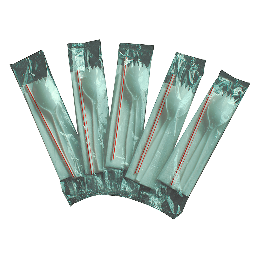 Lunch Cutlery Kit Medium Weight With Spike Straw 1000/Case