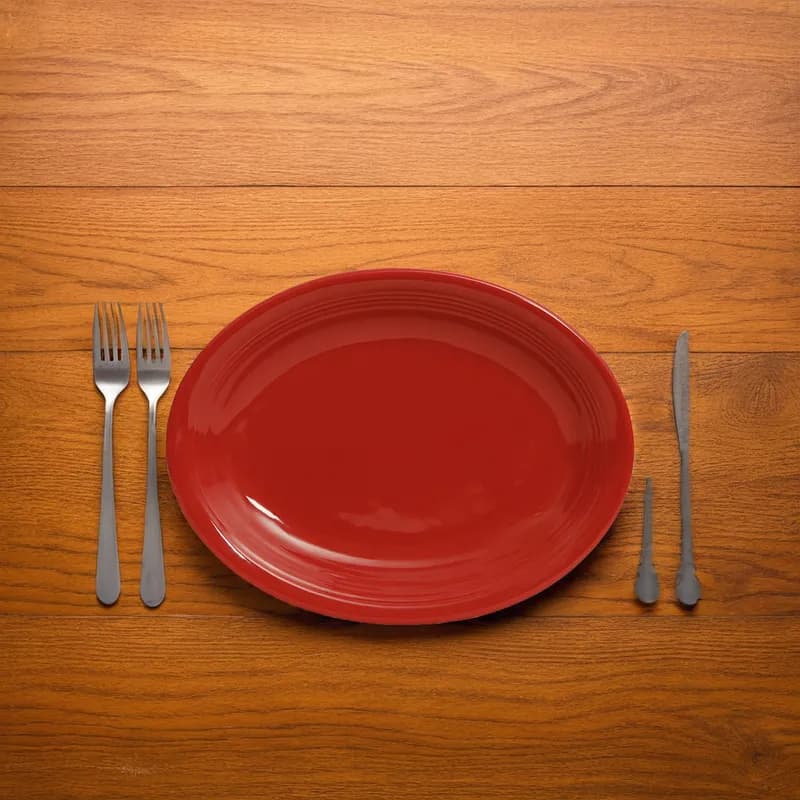 Concentrix Catering Platter 11.5X8.75 IN China Cayenne Oval Coupe Dual Ovenable Dishwasher Safe 12 Count/Case