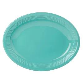 Serving Tray Platter Base 11.50X8.75 IN Vitrified (Non-Porous) Ceramic Turquoise Oval 12 Count/Pack 1 Packs/Case