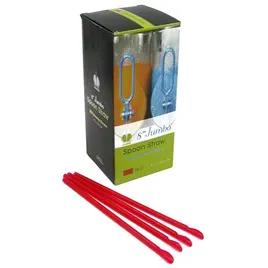 Poly King® Straw Spoon 8 IN Red Unwrapped 200/Box