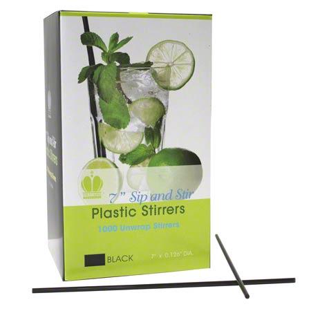 Poly King® Sip Stirrer 7 IN Black 10000/Case