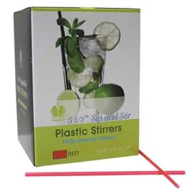 Poly King® Sip Stirrer 5.5 IN Red 10000/Case