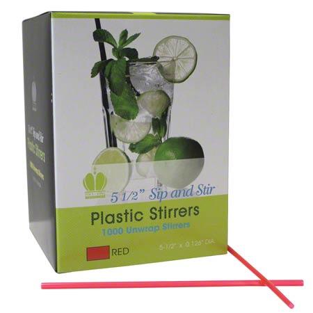 Poly King® Sip Stirrer 5.5 IN Red 10000/Case