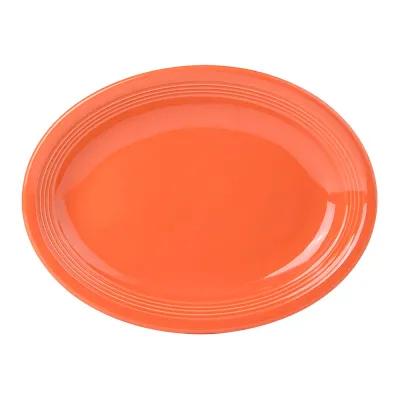 Serving Tray Base 11.50X8.75 IN Vitrified (Non-Porous) Ceramic Orange Oval 12 Count/Pack 1 Packs/Case
