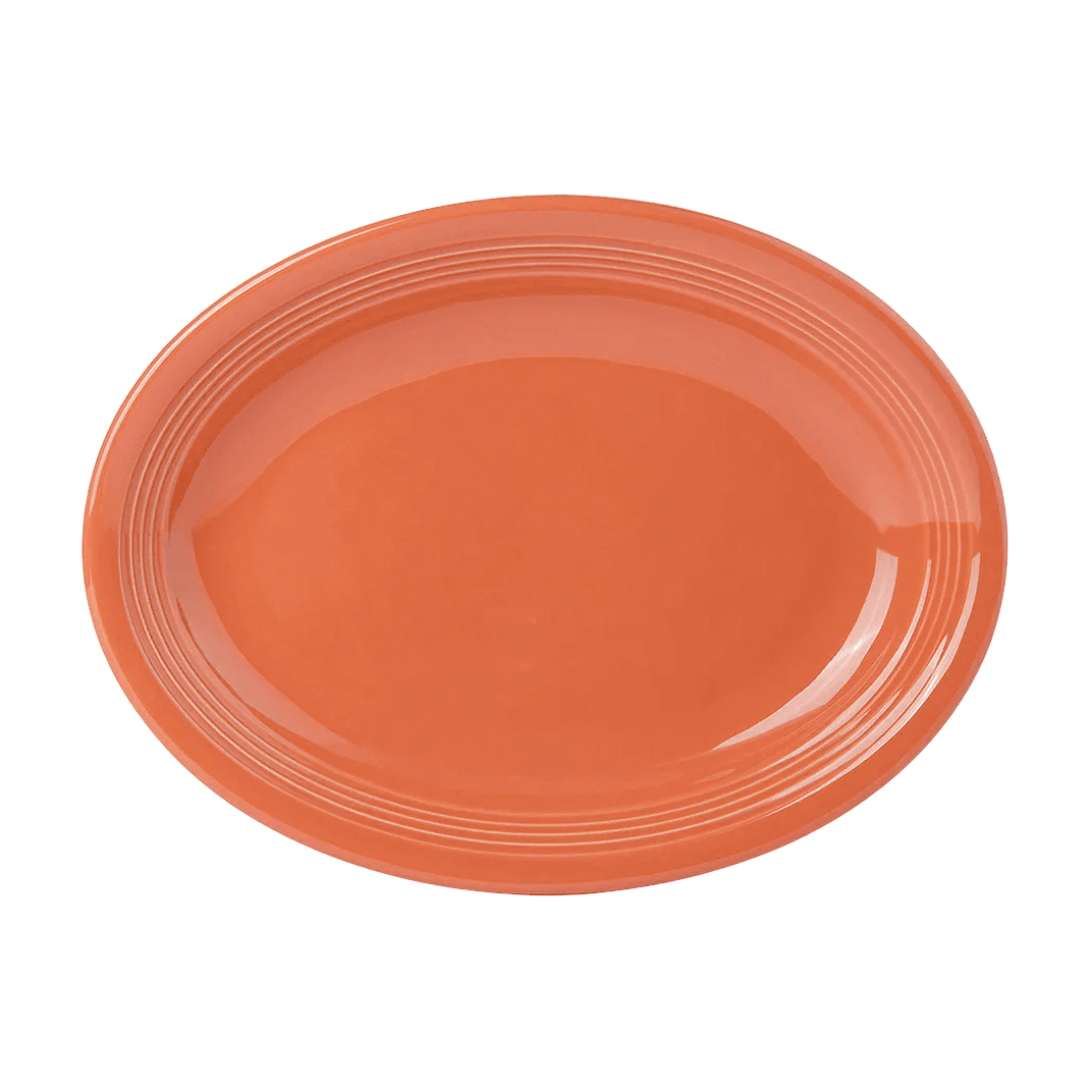Concentrix Catering Platter 11.50X8.75 IN China Papaya Orange Oval Coupe Dual Ovenable Dishwasher Safe 12 Count/Case