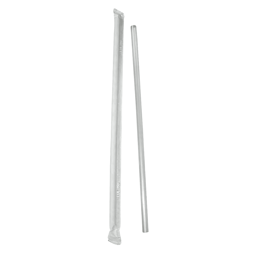 Poly King® Jumbo Straw 7.75 IN Clear Wrapped 5000/Case
