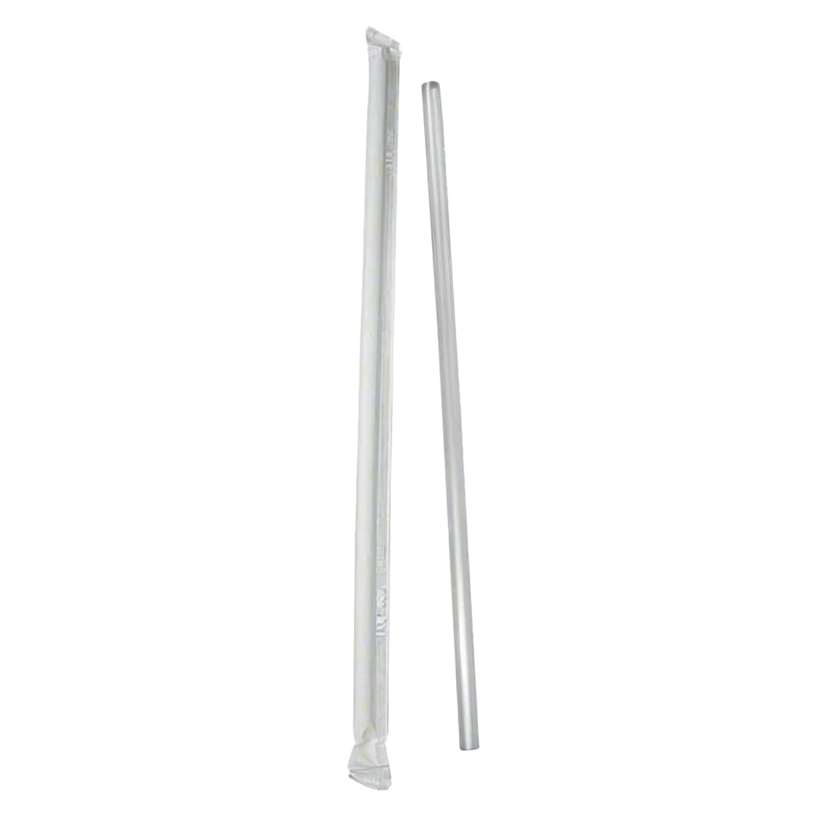 Poly King® Jumbo Straw 7.75 IN Clear Wrapped 5000/Case