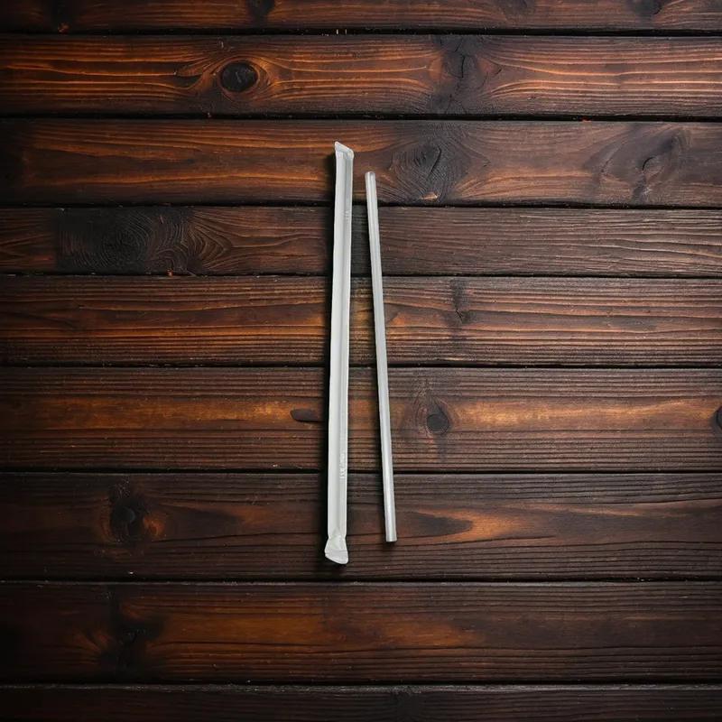Poly King® Jumbo Straw 7.75 IN Clear Wrapped 5000/Case