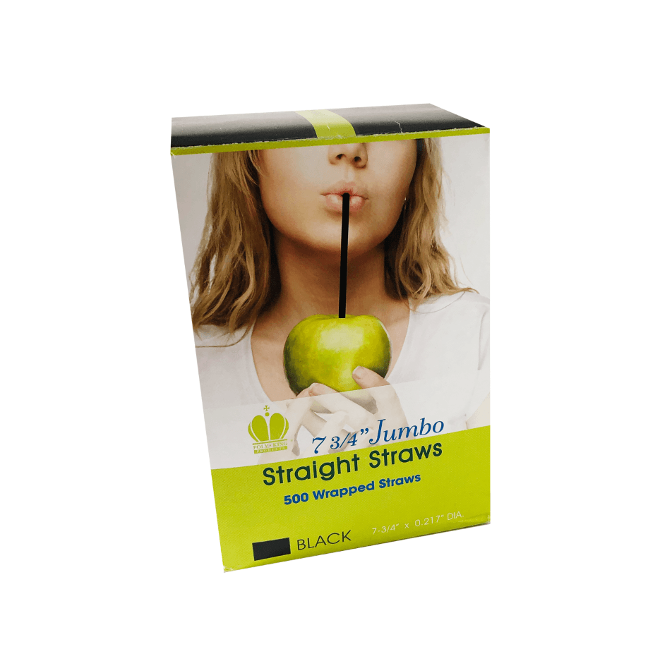 Poly King® Jumbo Straw 7.75 IN Translucent Wrapped 500/Box