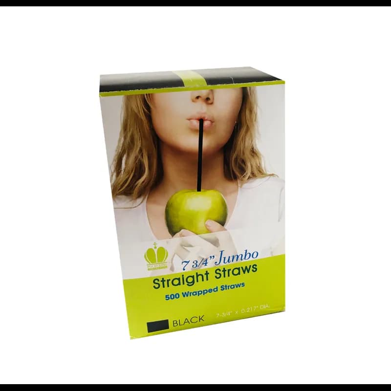 Poly King® Jumbo Straw 7.75 IN Translucent Wrapped 500/Box