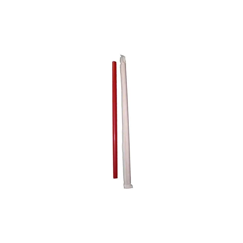 Poly King® Giant Straw 7.75 IN Red Wrapped 3000/Case