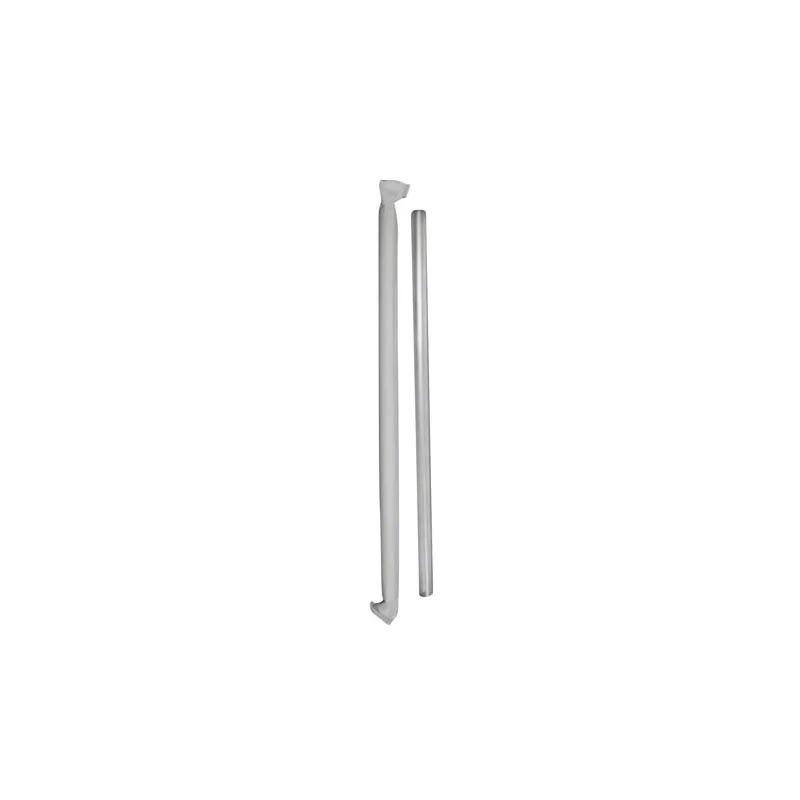 Poly King® Giant Straw 7.75 IN Clear Wrapped 3000/Case