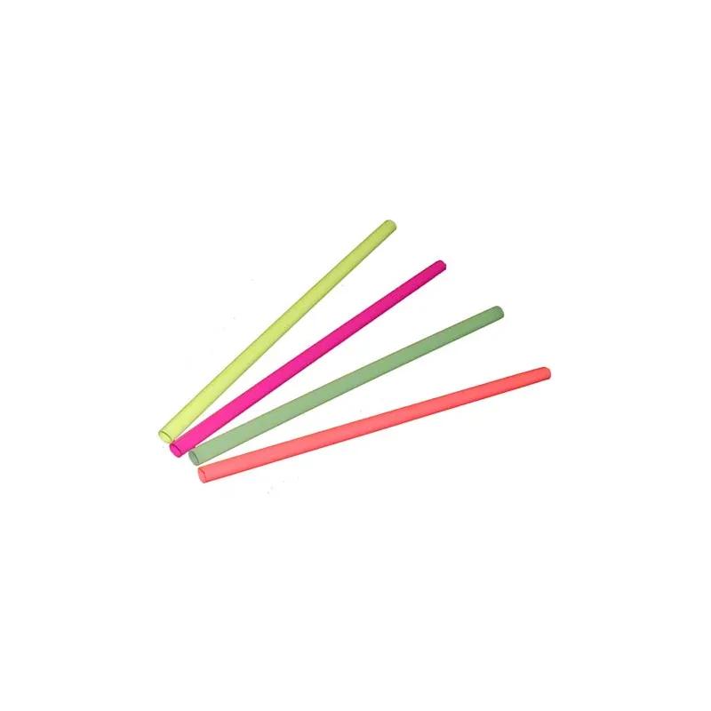 Poly King® Giant Straw 8 IN Assorted Neon Unwrapped 2400/Case