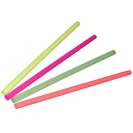 Poly King® Giant Straw 8 IN Assorted Neon Unwrapped 2400/Case