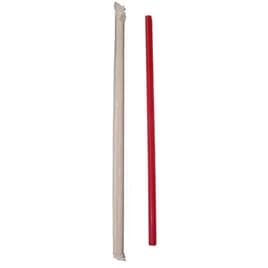 Poly King® Giant Straw 10.25 IN Red Wrapped 300/Box