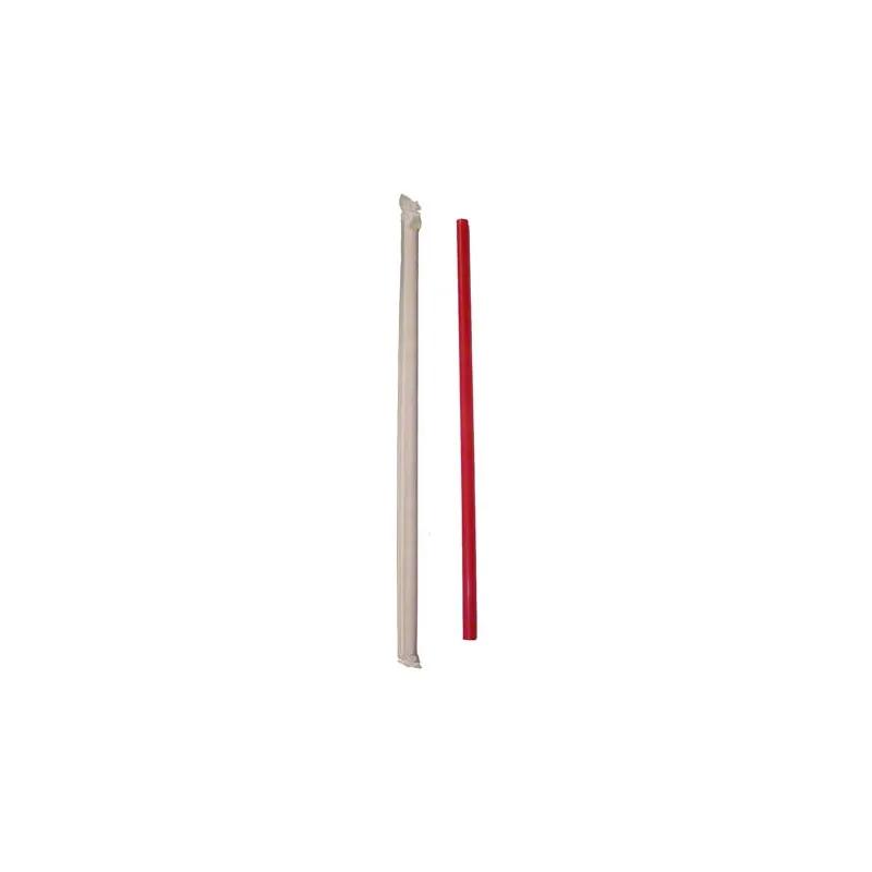 Giant Straw 10.5 IN Red Wrapped 300 Count/Pack 10 Packs/Case 3000 Count/Case