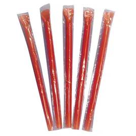 Poly King® Straw Spoon 8 IN Red Cello Wrapped 3000/Case