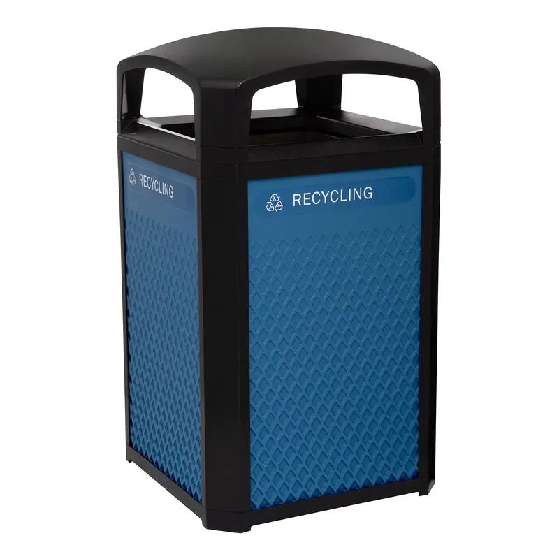 Landmark Series® Landfill 1-Stream Trash Container Frame 26X26X46.50 IN 50 GAL Black Resin Dome Lid Rigid Liner 1/Each