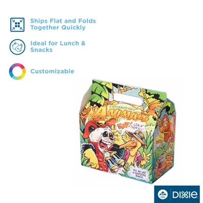 Dixie® Kids Meal Take-Out Box Barn 7X4X4.5 IN Endangered Species 250/Case
