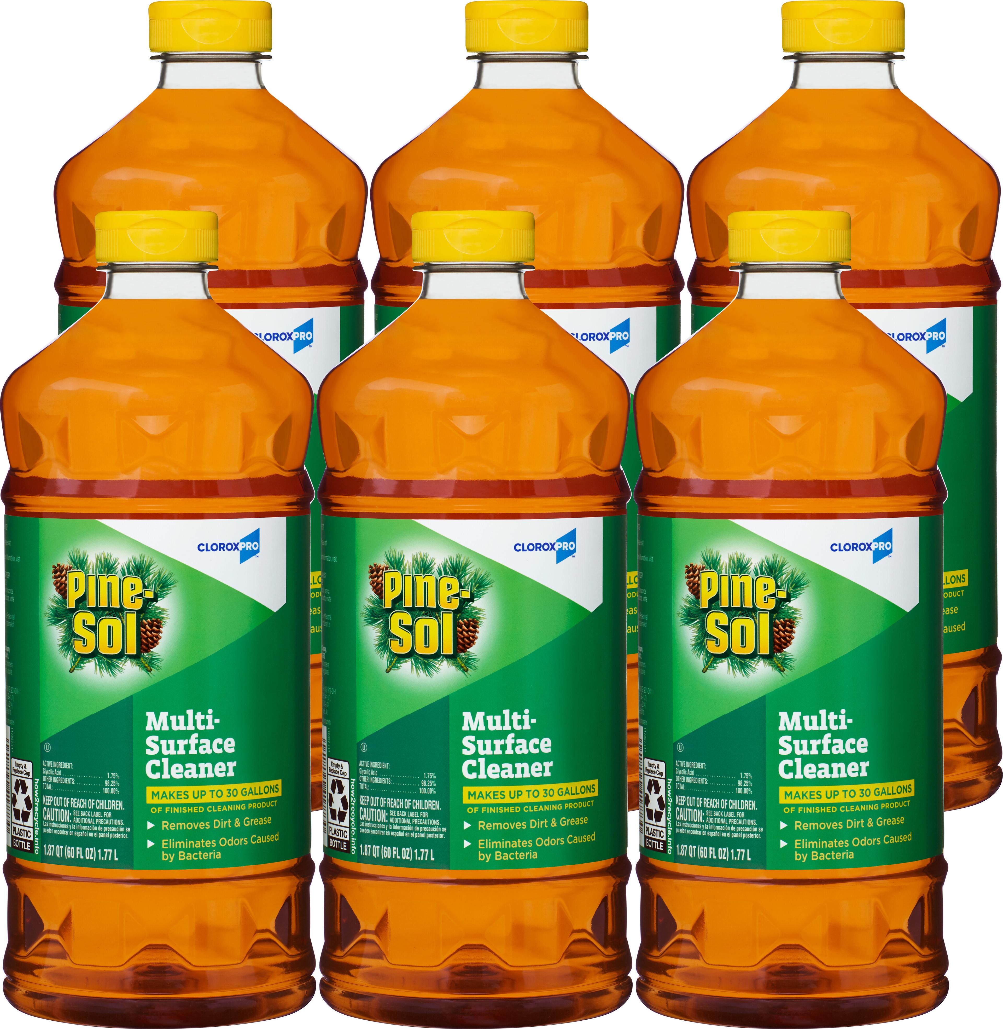 Pine-Sol® Pine Disinfectant Cleaner Deodorizer 60 OZ Multi Surface Liquid Antibacterial 6/Case