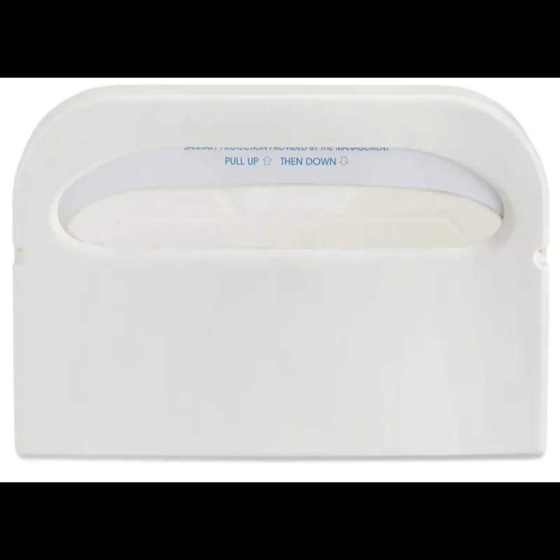 Toilet Seat Cover Dispenser Plastic Wall Mount White 1/2 Fold 1/Each