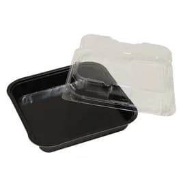Brownie Tray 8X8X1.25 IN PET Black Clear Square Bakeable 250/Case