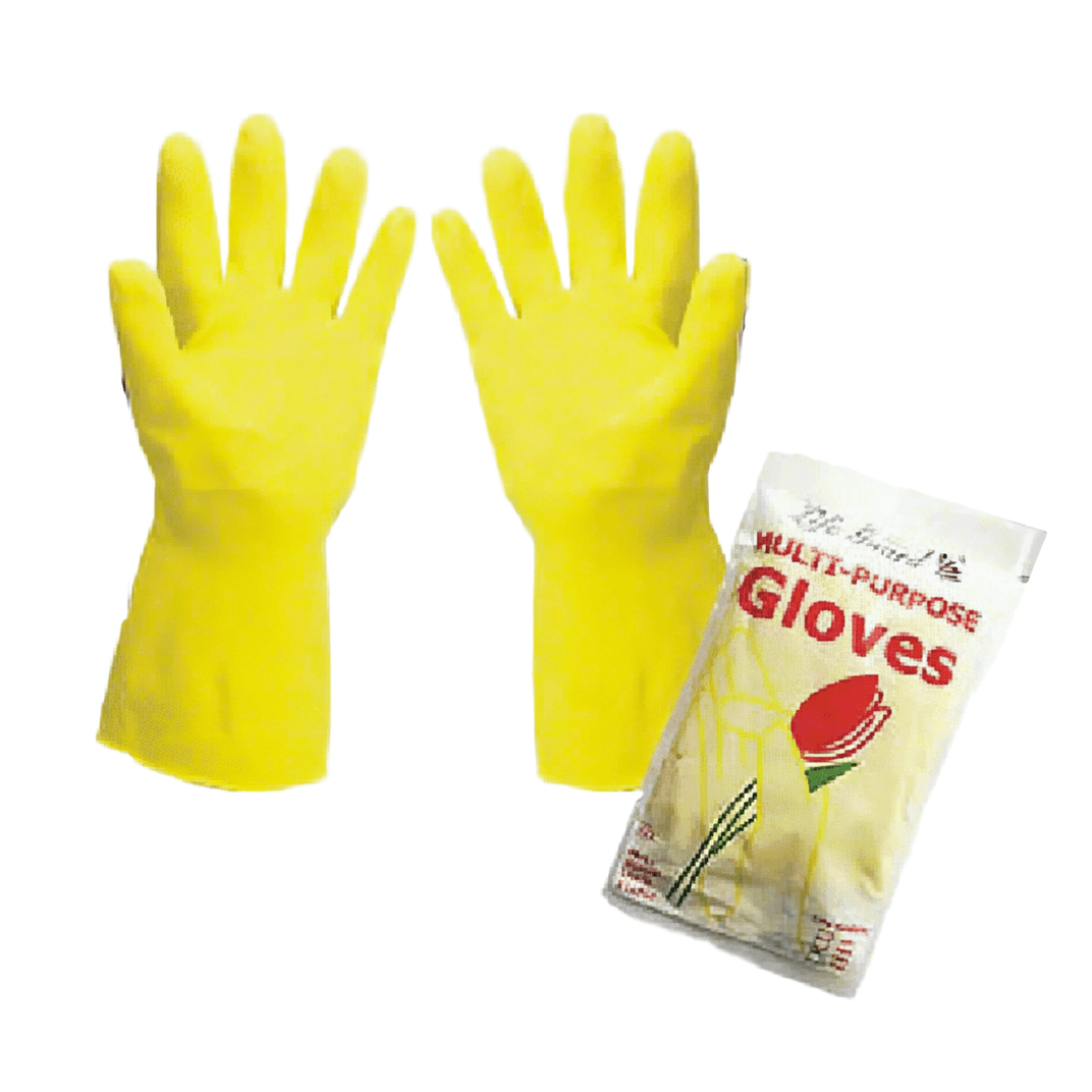 Gloves Large (LG) Yellow Rubber Latex 1/Dozen